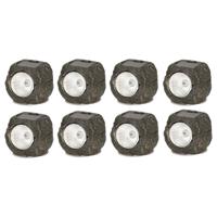 Cepewa LED lamp/spot - 8x - solar verlichting - steen vorm - LED - 13 x 9 cm - tuinverlichting