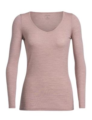 Icebreaker Merino 150 Siren LS Sweetheart Thermoshirt Dames Wood Rose S