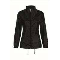 Windjas/windbreaker - dames - zwart - met capuchon