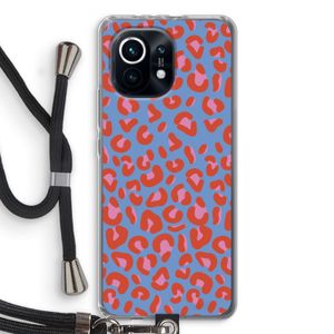 Leopard blue: Xiaomi Mi 11 Transparant Hoesje met koord