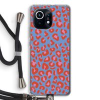 Leopard blue: Xiaomi Mi 11 Transparant Hoesje met koord