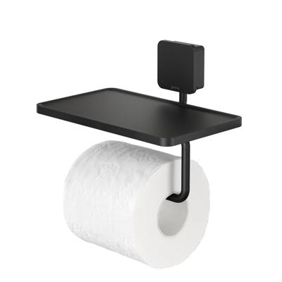 Toiletrolhouder Geesa Topaz | Met planchet | Zwart