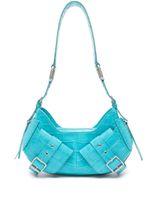 BIASIA sac porté épaule à effet peau de crocodile - Bleu - thumbnail