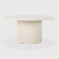 Ethnicraft Ronde Eettafel 'Elements' Microcement, 150cm, kleur Off White Ethnicraft Ronde Eettafel 'Elements' Microcement, 150cm, kleur Off White