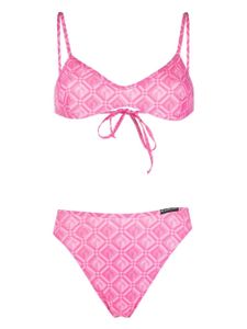 Marine Serre bikini à imprimé croissant de lune - Rose