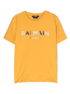 Balmain Kids T-shirt met logoprint - Geel