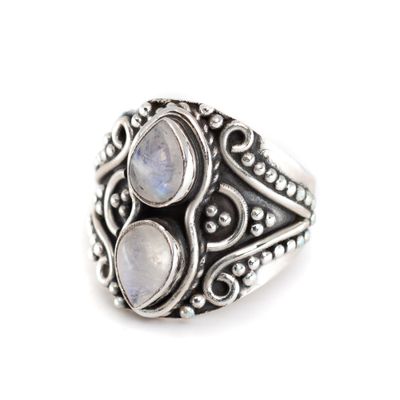 Edelsteen Ring Maansteen 925 Zilver "Yoza" (Maat 19)