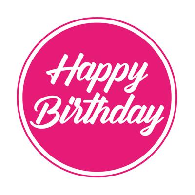 Bierviltjes/onderzetters Happy Birthday - 10x stuks - fuchsia roze - D10 cm - Verjaardag versiering