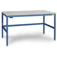 Manuflex LC3086.5007 ESD ESD-werktafel CANTOLAB speciale met kunststof plaat, bxdxh = 1750 x 800 x 758-958 mm Stralend blauw (RAL 5007)