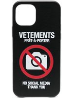 VETEMENTS coque d'iPhone 12 Pro No Social Media - Noir