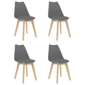 Eetkamerstoelen 4 st kunststof grijs