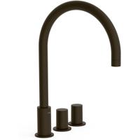 Wastafelkraan Tres Study | Opbouw | Draaibare uitloop | Mengkraan | Hoog model | 2-knops | Rond | Zwart brons