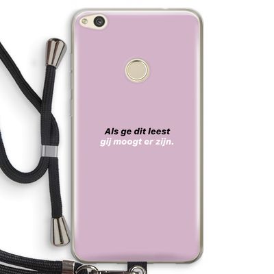 gij moogt er zijn: Huawei Ascend P8 Lite (2017) Transparant Hoesje met koord