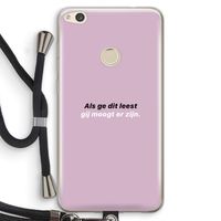 gij moogt er zijn: Huawei Ascend P8 Lite (2017) Transparant Hoesje met koord