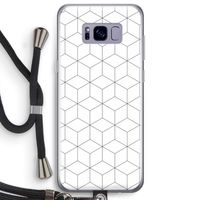 Zwart-witte kubussen: Samsung Galaxy S8 Plus Transparant Hoesje met koord