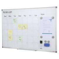 VEVOR kalender whiteboard beschrijfbaar magneetbord 915 x 610 mm, memobord whiteboard incl. 2 whiteboard pennen + 6 magneten + 1 magnetische wisser, whiteboard droog uitwisbare takenlijst kantoor