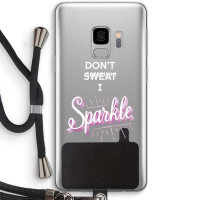 Sparkle quote: Samsung Galaxy S9 Transparant Hoesje met koord