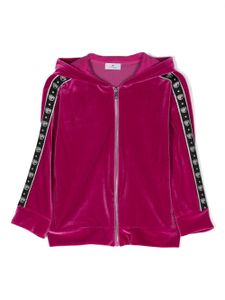 Chiara Ferragni Kids hoodie zippé à bande logo - Rose