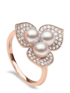 Yoko London bague en or rose 18ct pavée de diamants