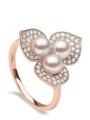 Yoko London bague en or rose 18ct pavée de diamants