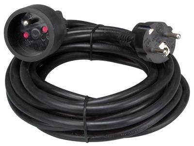Verlengkabel 5 m zwart 3g1.5 penaarde - Velleman