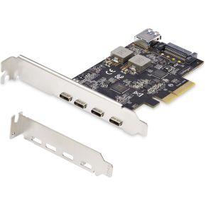 StarTech.com 5-Port USB PCIe Kaart, USB 3.2 10Gbps, PCI Express Kaart met 4x USB-C Poorten, 1x USB-A