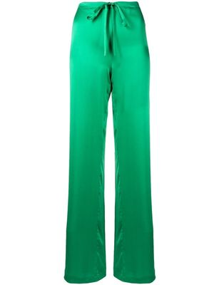 WOERA pantalon droit en soie - Vert