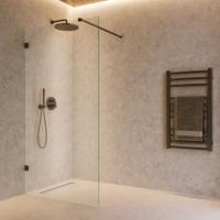 Inloopdouche SaniClear Modern | 90x200 cm | Profieloos | Helder glas | Gunmetal beslag