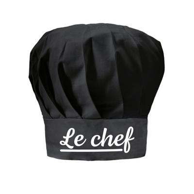 Le Chef cadeau koksmuts - zwart - voor dames en heren - vaderdag - moederdag - verjaardag - bbq Le Chef cadeau koksmuts - zwart - voor dames en heren - vaderdag - moederdag - verjaardag - bbq