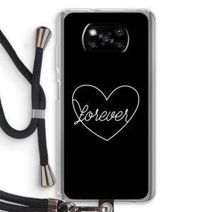 Forever heart black: Xiaomi Poco X3 Pro Transparant Hoesje met koord