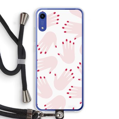 Hands pink: Honor Play 8A Transparant Hoesje met koord