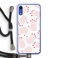 Hands pink: Honor Play 8A Transparant Hoesje met koord