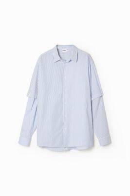 Langarmhemd in dekonstruiertem Stil - BLUE - L