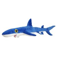Pluche blauwe haai knuffel 60 cm speelgoed - thumbnail