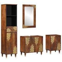 Badkamermeubelset 4 pcs Bruin 62 x 33 x 58 cm Massief mangohout