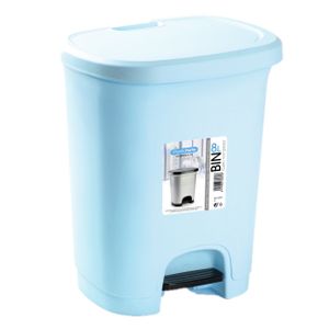 Kunststof afvalemmers/vuilnisemmers lichtblauw 8 liter met pedaal   -