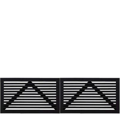 Zwart Houten Dubbele Tuinpoort Tokyo 300 x 90 CM