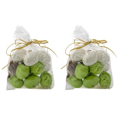 Set van 36x stuks paaseitjes mix groen van kunststof 5 cm