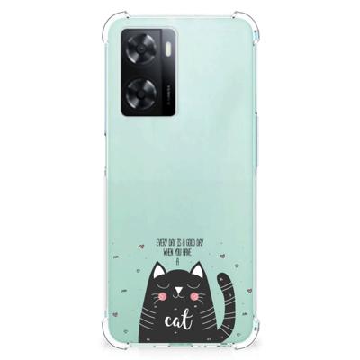 OPPO A57 | A57s | A77 4G Stevig | Bumper Hoesje | Cat Good Day OPPO A57 | A57s | A77 4G Stevig | Bumper Hoesje | Cat Good Day