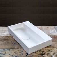 Fontein Crosstone Solid Surface Rechthoek 38x24x7 cm Mat Wit - thumbnail