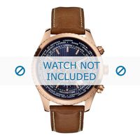 Guess horlogeband W0500G1 Leder Bruin 22mm + wit stiksel - thumbnail