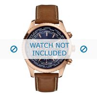 Guess horlogeband W0500G1 Leder Bruin 22mm + wit stiksel