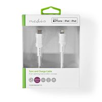 Nedis Lightning Kabel | Apple Lightning 8- Pins naar USB-C Male | 1 m | Wit | 1 stuks - CCGW39650WT10 CCGW39650WT10 - thumbnail