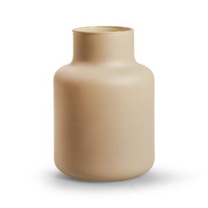 Bloemenvaas Gigi - mat zand - eco glas - D14,5 x H20 cm - melkbus vaas