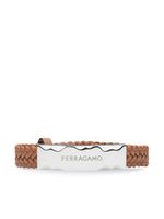 Ferragamo bracelet en cuir à logo gravé - Marron