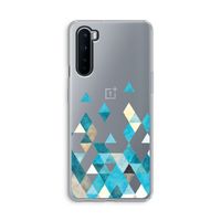 Gekleurde driehoekjes blauw: OnePlus Nord Transparant Hoesje