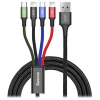 Baseus KB2L435A12BK mobiele telefoonkabel Zwart, Blauw, Groen, Rood 1,2 m USB A - thumbnail