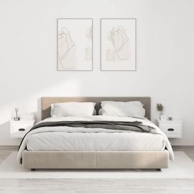 Nachtkastjes 2 st wandgemonteerd 41,5x36x28 cm hoogglans wit