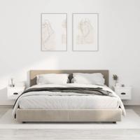Nachtkastjes 2 st wandgemonteerd 41,5x36x28 cm hoogglans wit