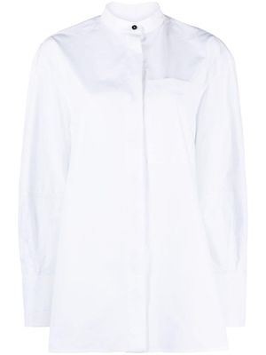 Jil Sander chemise en coton à col officier - Blanc